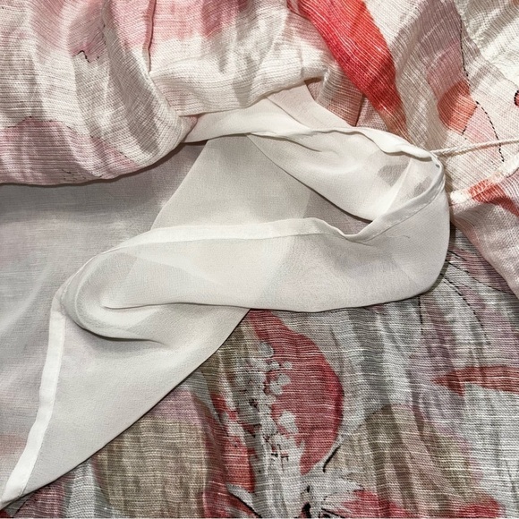 NEW Loft Ann Taylor Linen Watercolor Hibiscus Floral Dress size 10 - Picture 11 of 12